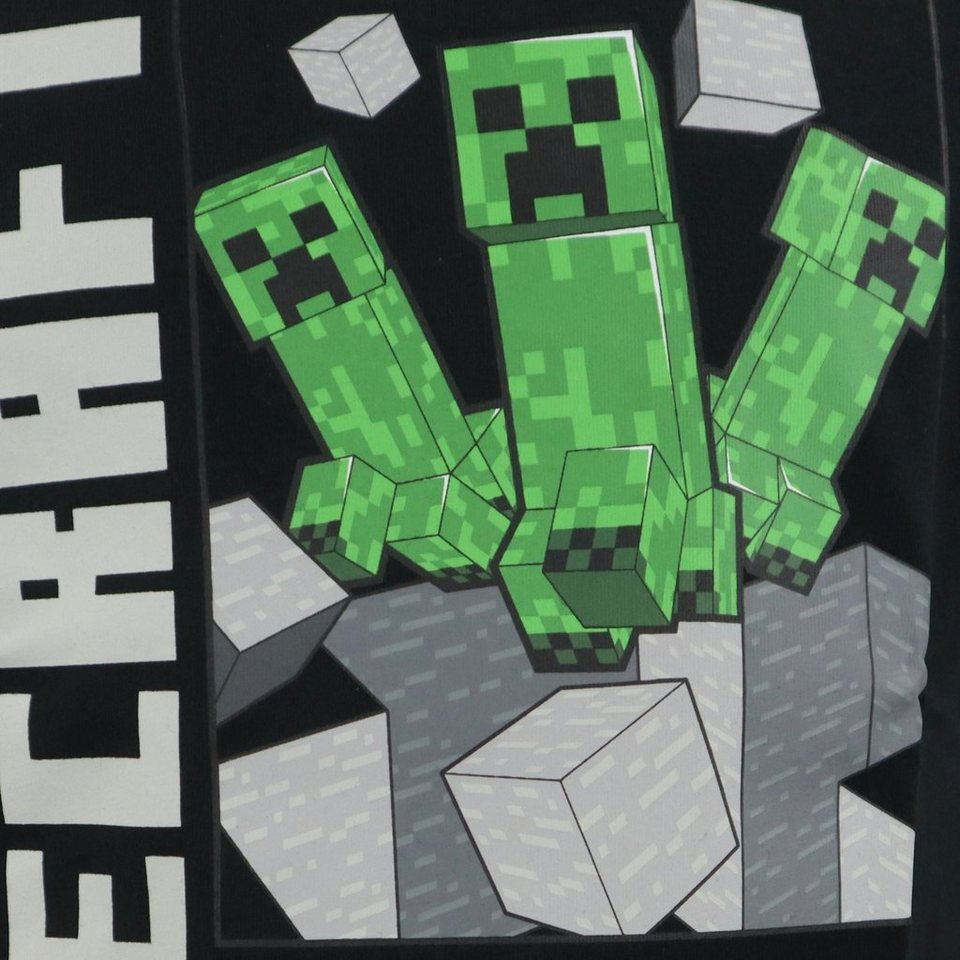 Minecraft Print-Shirt Minecraft Creeper Black Kinder jungen T-Shirt Gr. 116 bis 152, 100% Baumwolle