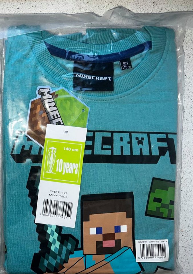 Minecraft Sweatshirt MINECRAFT Kinder Sweatshirt Jungen + Mädchen 6 - 14 Jahre