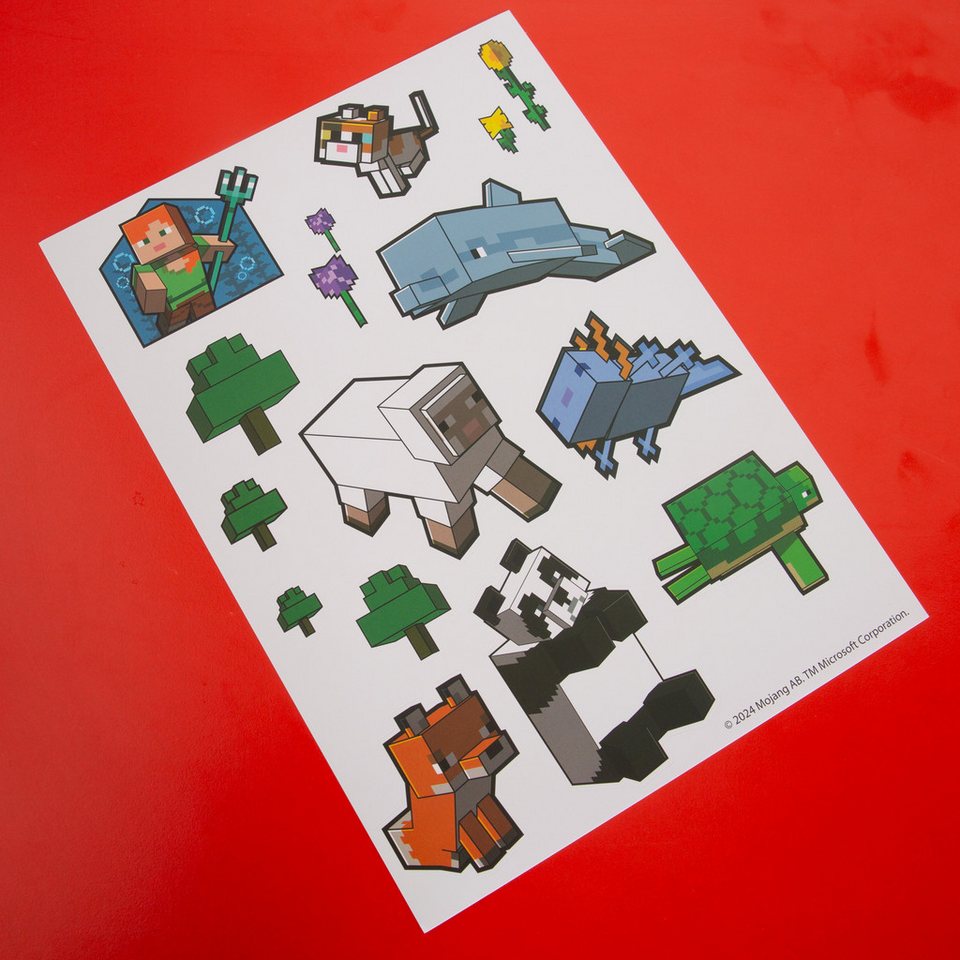 Minecraft Wandtattoo - Sticker Minecraft-Charakter, selbtklebende Vinylfolie, über 50 verschiedene Minecraft Motive - u.a. Alex, Steve, Creeper