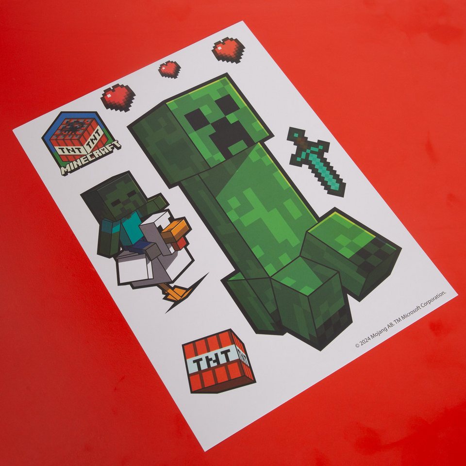Minecraft Wandtattoo - Sticker Minecraft-Charakter, selbtklebende Vinylfolie, über 50 verschiedene Minecraft Motive - u.a. Alex, Steve, Creeper