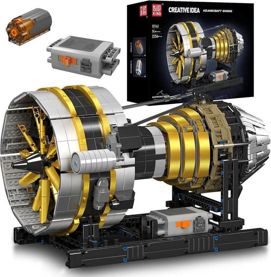 Mould King 10141 Flugzeugtriebwerk MOC Klemmbausteine 2256 Teile Konstruktionsspielsteine, (Set, 2256 St)