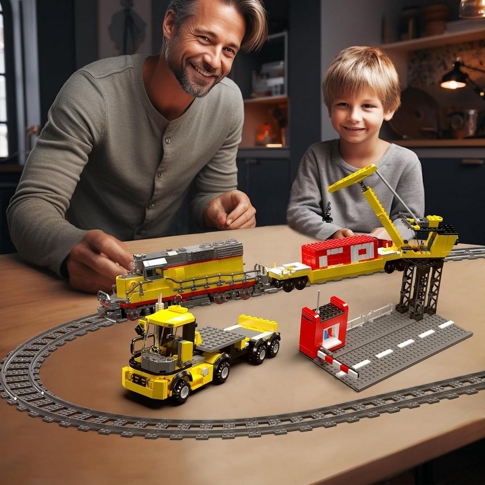 Mould King 12027 Ferngesteuerter Zug Eisenbahn Moc Klemmbausteine 1170 Teile Konstruktionsspielsteine, (Set, 1170 St)