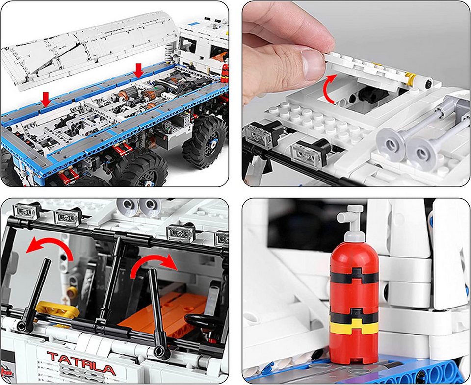 Mould King 13144 Ferngesteuerter Tow Offroad Truck MOC Klemmbausteine 3647 Teile Konstruktionsspielsteine, (Set, 3647 St)