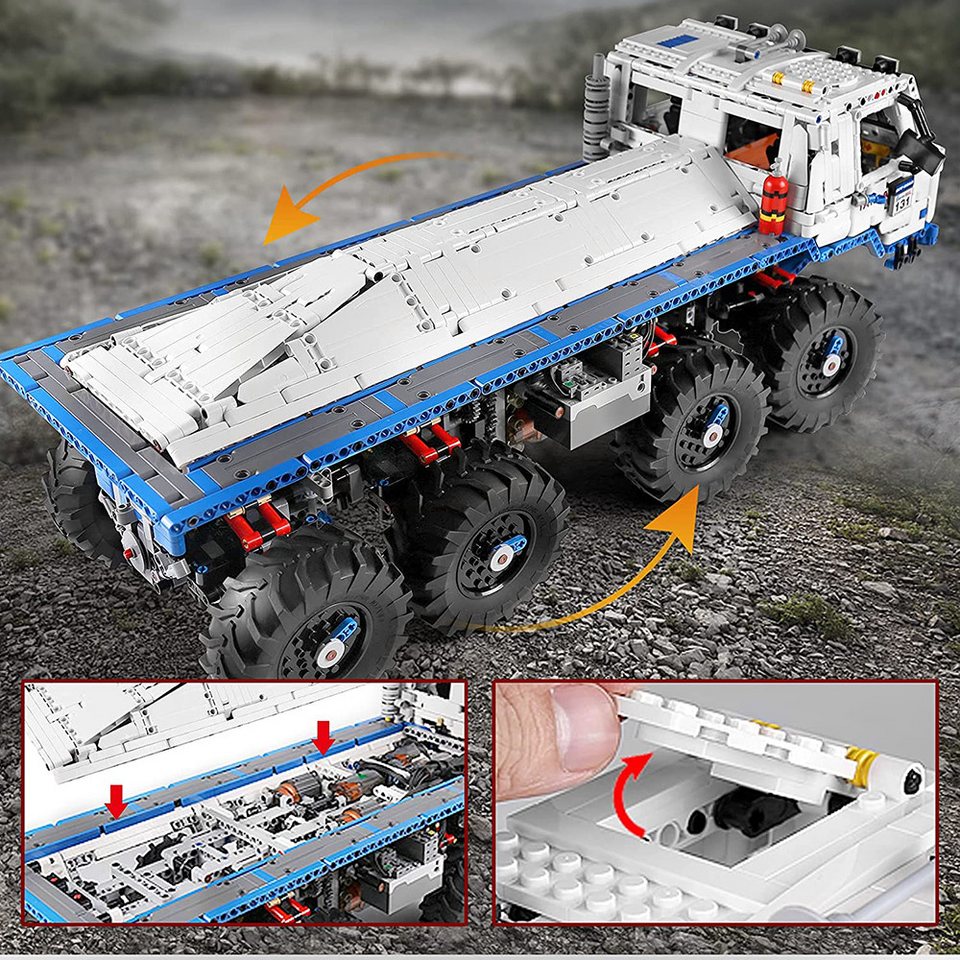 Mould King 13144 Ferngesteuerter Tow Offroad Truck MOC Klemmbausteine 3647 Teile Konstruktionsspielsteine, (Set, 3647 St)