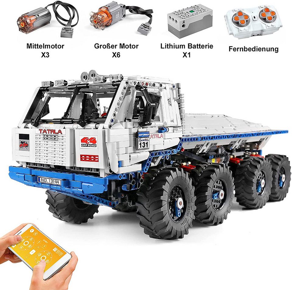 Mould King 13144 Ferngesteuerter Tow Offroad Truck MOC Klemmbausteine 3647 Teile Konstruktionsspielsteine, (Set, 3647 St)