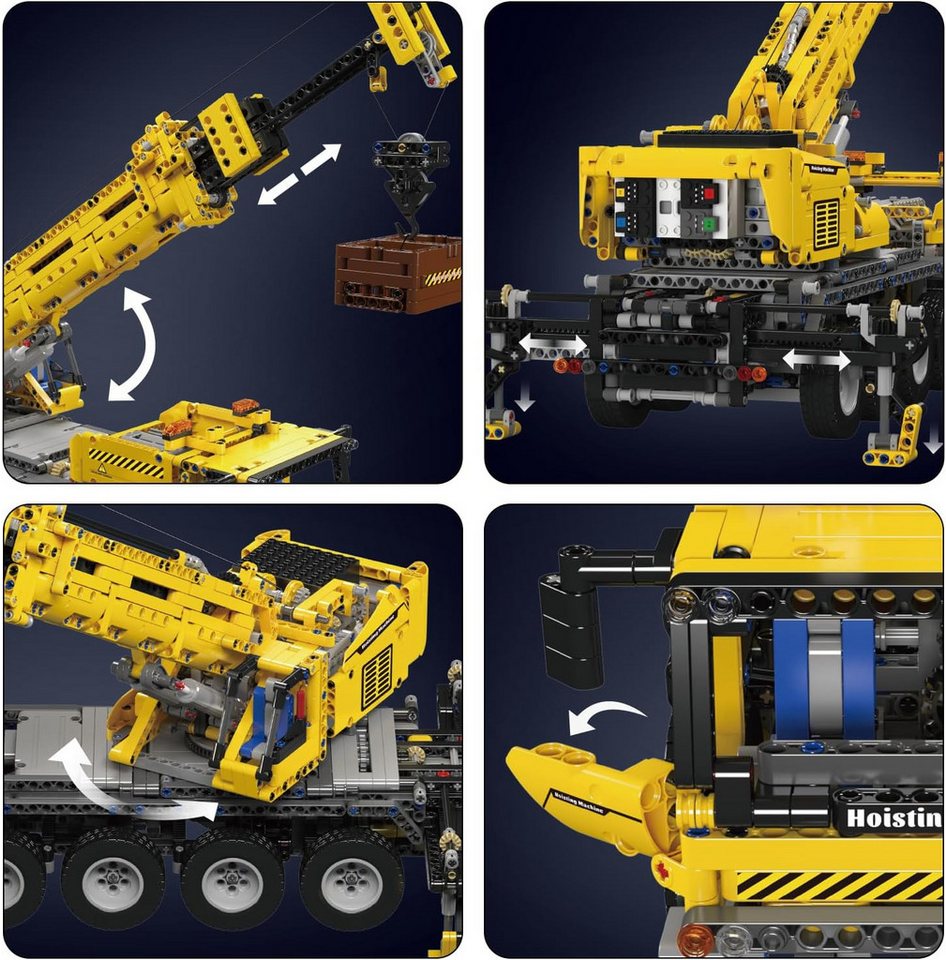 Mould King 17047 Ferngesteuerter Lkw Kran Moc Klemmbausteine 2688 Teile Konstruktionsspielsteine, (Set, 2688 St)