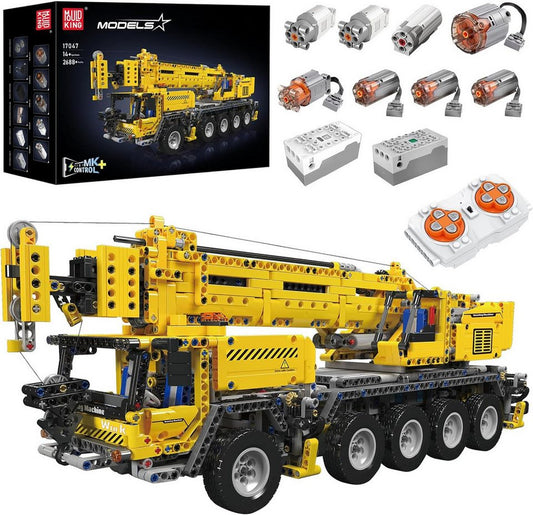 Mould King 17047 Ferngesteuerter Lkw Kran Moc Klemmbausteine 2688 Teile Konstruktionsspielsteine, (Set, 2688 St)