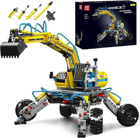Mould King 17060 Ferngesteuerter Geländebagger MOC Klemmbausteine 1392 Teile Konstruktionsspielsteine, (Set, 1392 St)