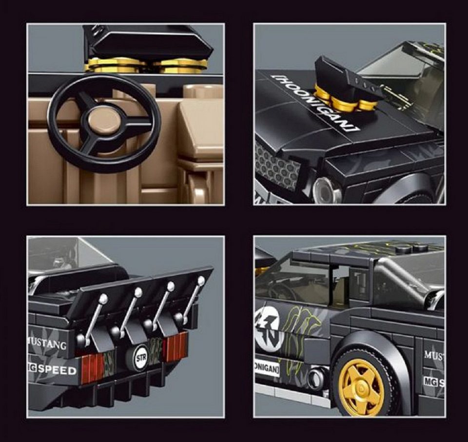 Mould King King 27024S Speed Champion 1965er Mustang 408 Teile Hoonigan Konstruktions-Spielset, (408 St)