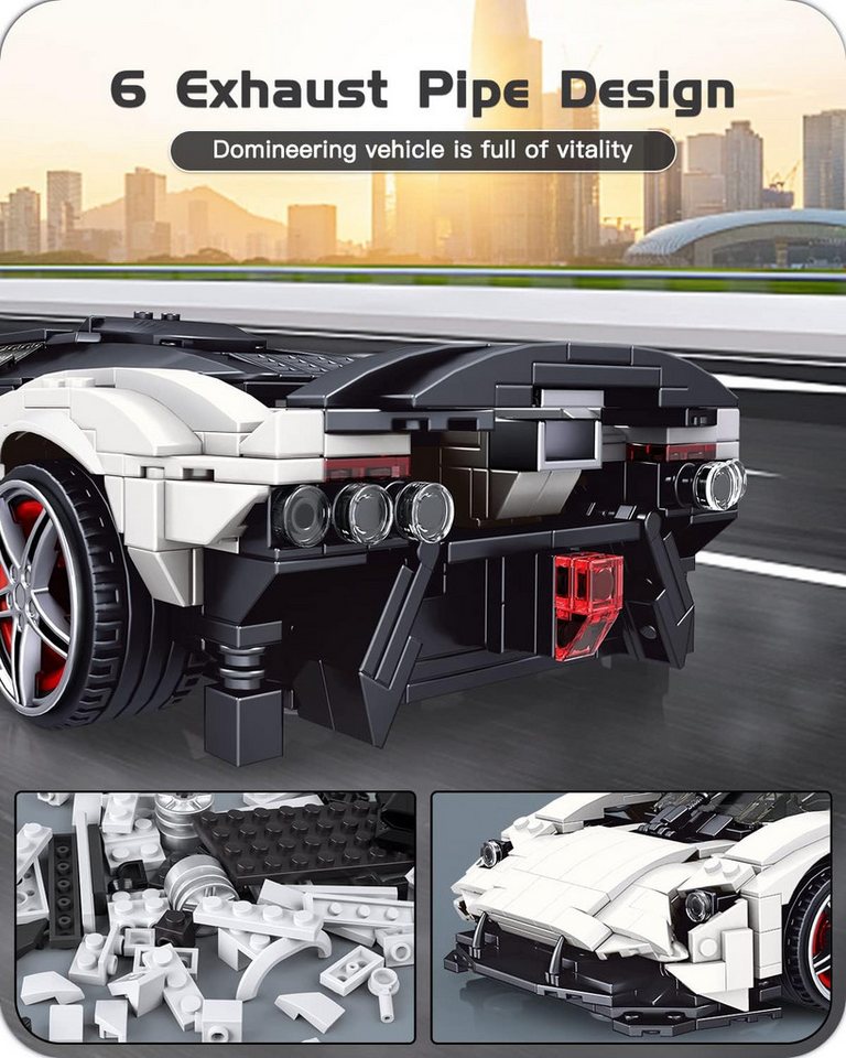 Mould King Mould King 10016 Valkyrie Super Car 1.136 Teile Konstruktions-Spielset, (1136 St)