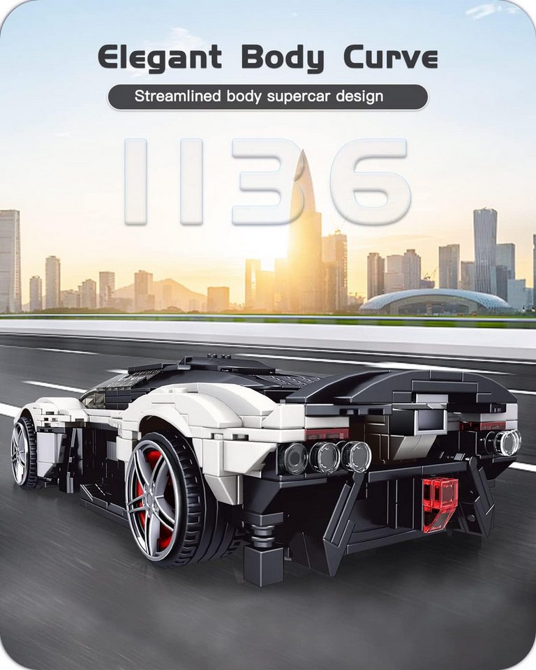 Mould King Mould King 10016 Valkyrie Super Car 1.136 Teile Konstruktions-Spielset, (1136 St)