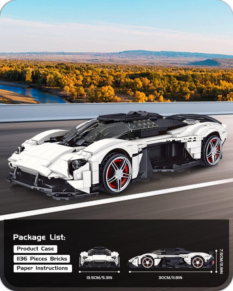 Mould King Mould King 10016 Valkyrie Super Car 1.136 Teile Konstruktions-Spielset, (1136 St)