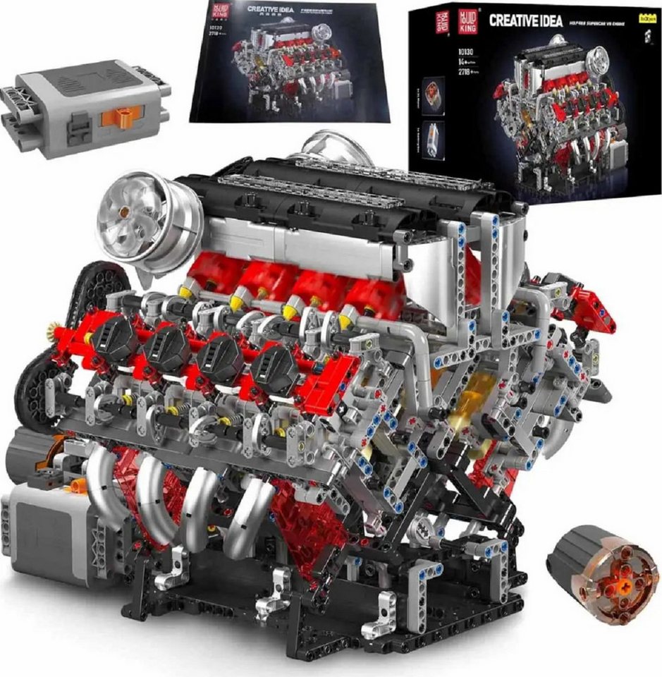 Mould King Mould King 10130 V8 F488 Motor mit 2.718 Teilen Konstruktions-Spielset, (2718 St)