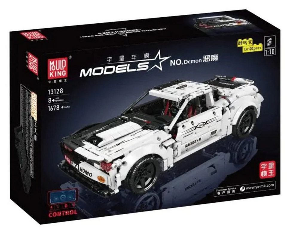 Mould King Mould King 13128 Demon Muscle Car - Technik Modell - Sportwagen Konstruktionsspielsteine, (1678 St)