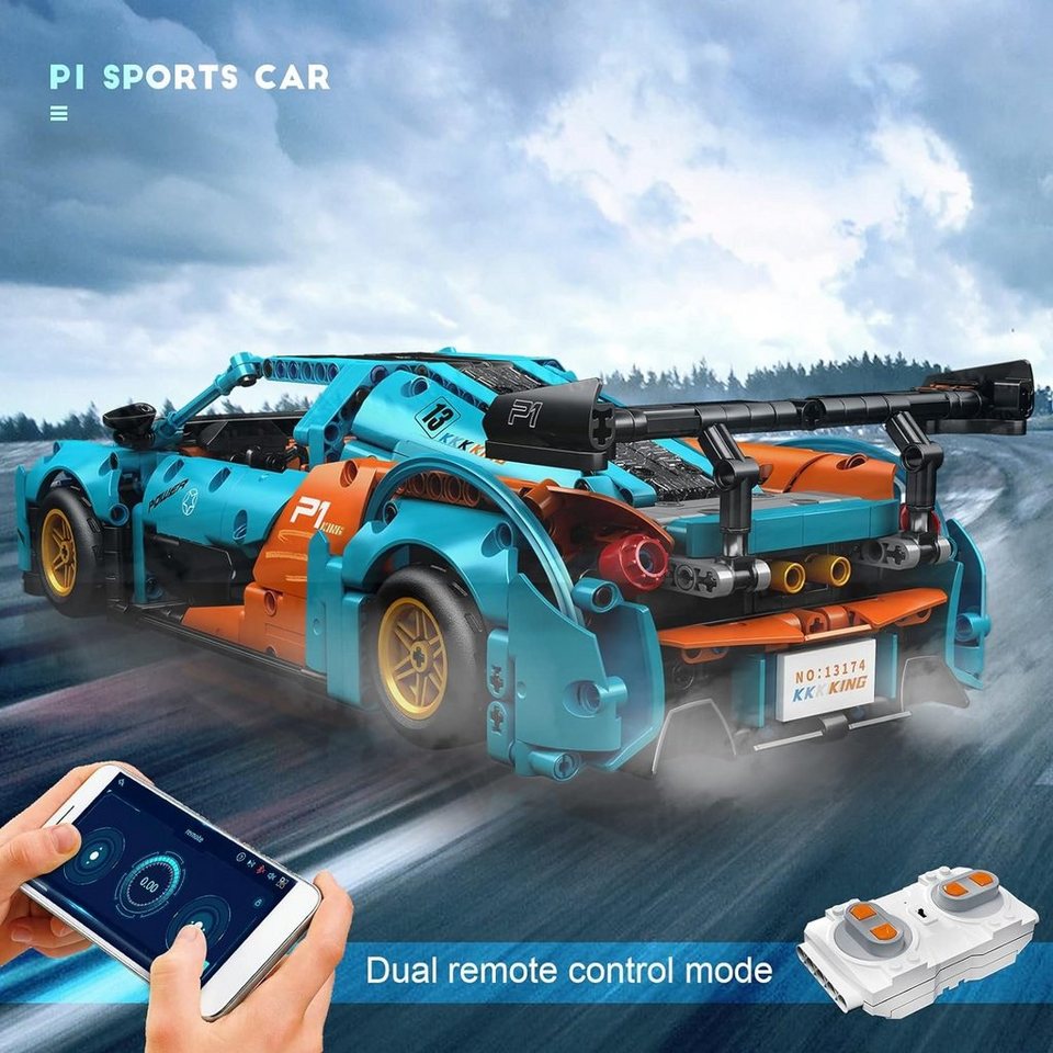 Mould King Mould King 13174 P1 Sports Car - RC-Control Technik Modell Konstruktionsspielsteine, (936 St)