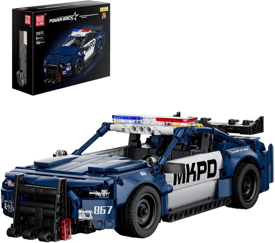 Mould King Mould King 15073 NYPD Mustang Pullback 786 Teile Konstruktions-Spielset, (786 St)