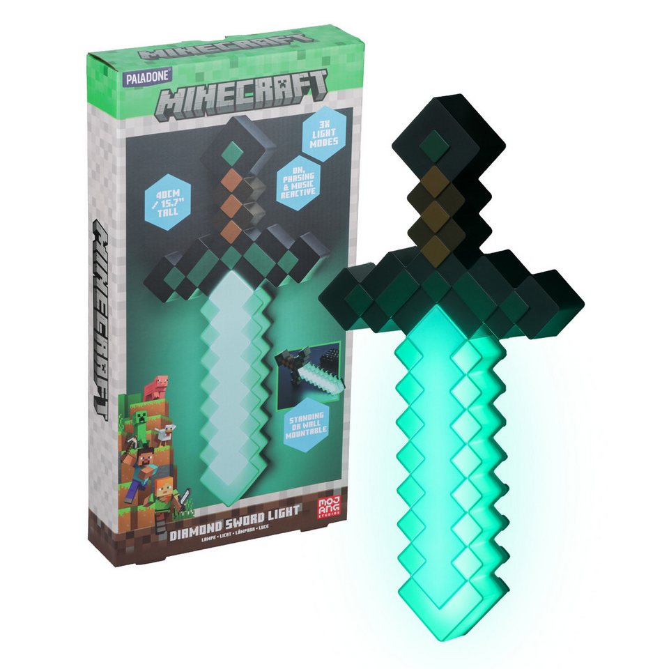 Paladone Dekolicht Minecraft Diamantschwert Licht, LED fest integriert, verschiedene Lichtmodi