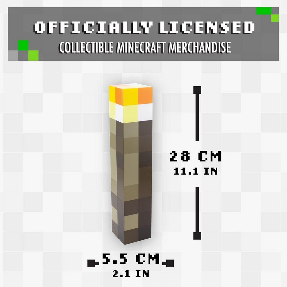 Paladone Dekolicht Minecraft Fackel-Licht, LED fest integriert, 2 Lichtmodi