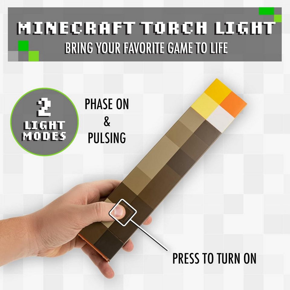 Paladone Dekolicht Minecraft Fackel-Licht, LED fest integriert, 2 Lichtmodi