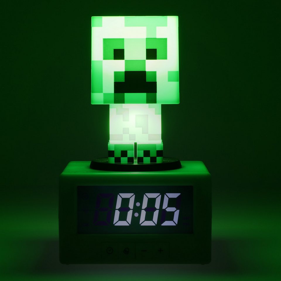 Paladone Kinderwecker Minecraft Creeper Wecker - Offiziell Lizenziertes Icon Nachtlicht spielt iconische In-Game Sounds