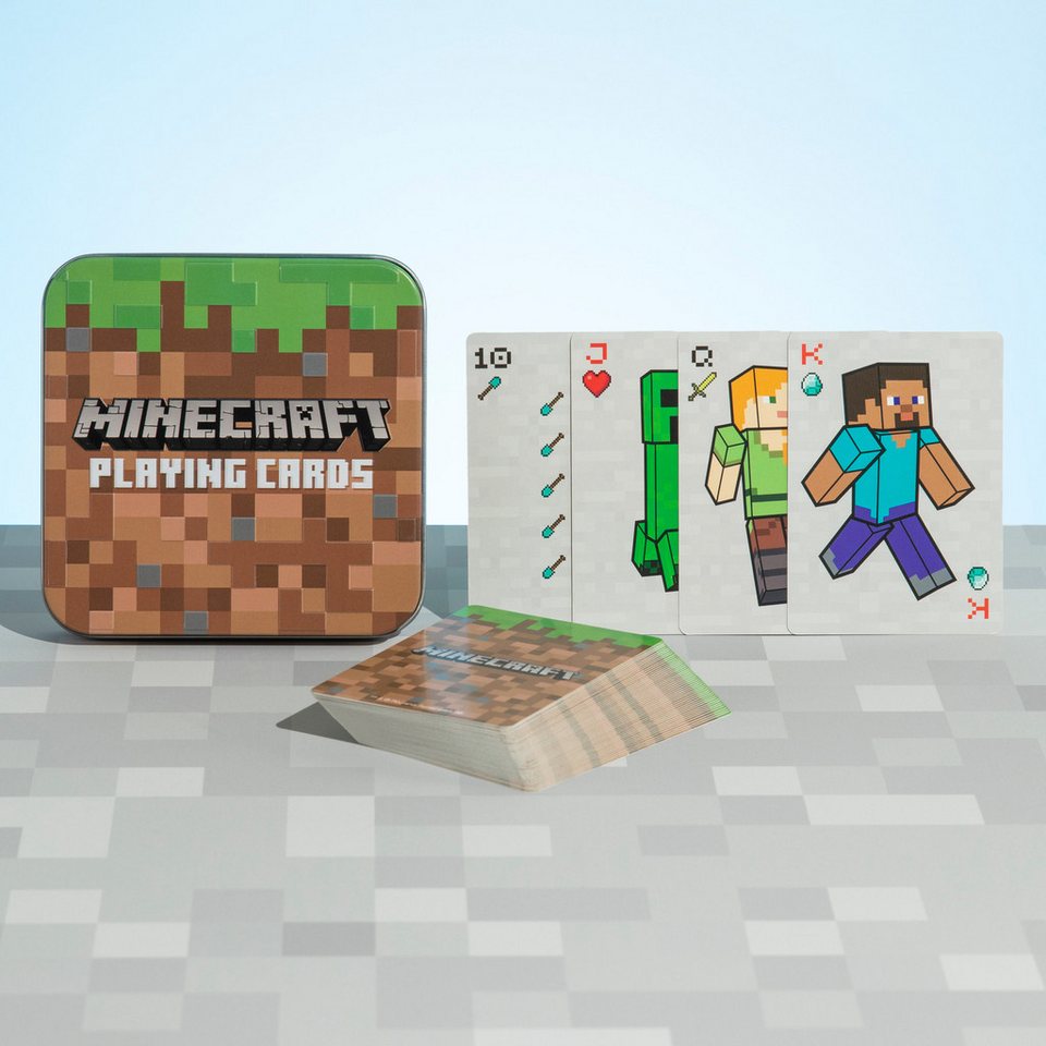 Paladone Spiel Minecraft Gras Block Spielkarten in schöner Blechdose