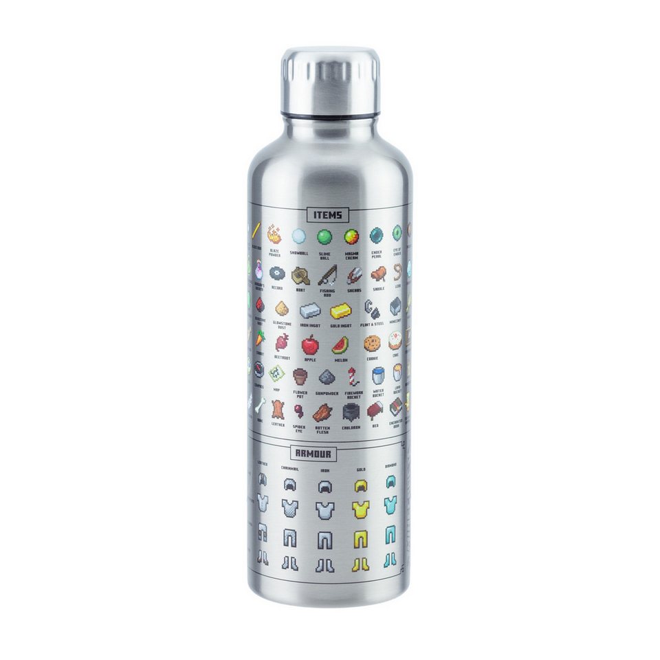 Paladone Trinkflasche Minecraft Items Trinkflasche aus Metall
