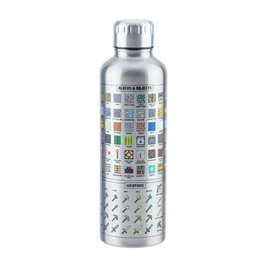 Paladone Trinkflasche Minecraft Items Trinkflasche aus Metall