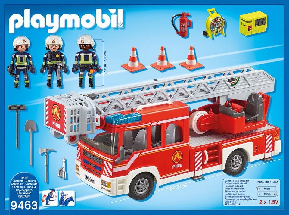 Playmobil® Feuerwehr-Leiterfahrzeug (9463), My Action Heroes Konstruktions-Spielset, Made in Germany