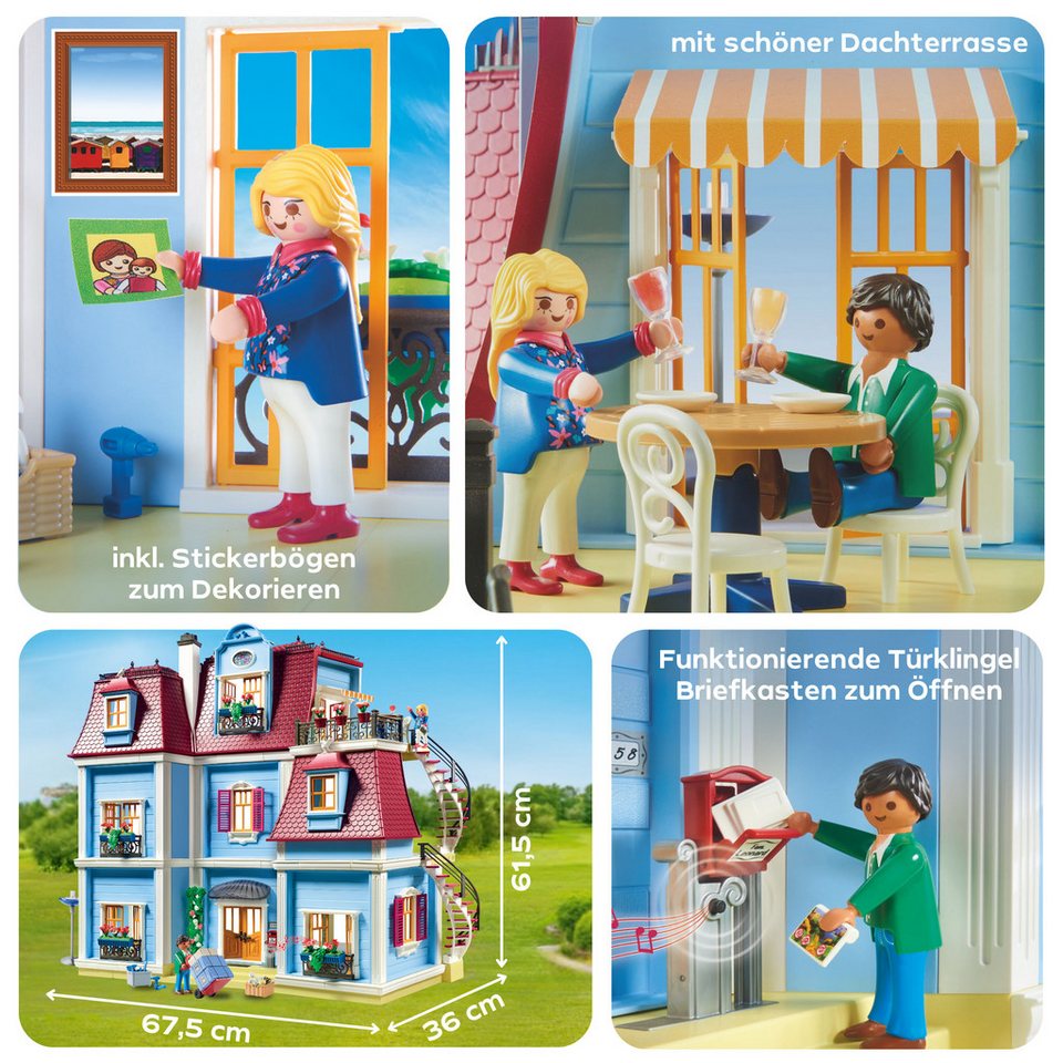 Playmobil® Mein Großes Puppenhaus (70205), Dollhouse Konstruktions-Spielset, (592 St), Made in Germany