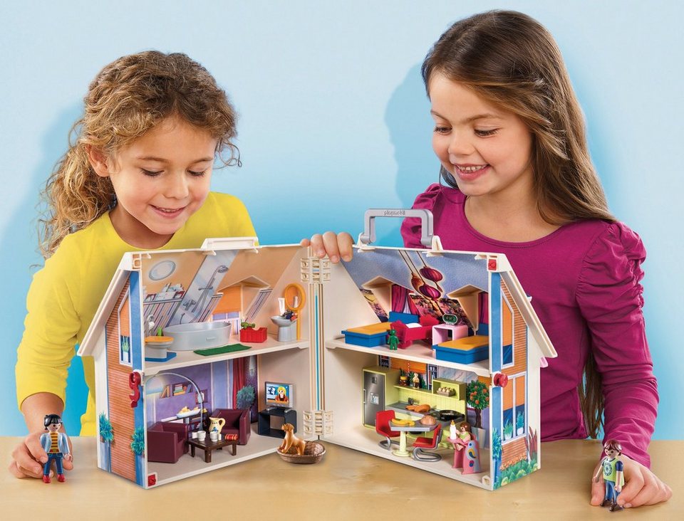 Playmobil® Mitnehm-Puppenhaus (70985), Dollhouse Konstruktions-Spielset, (64 St), Made in Europe