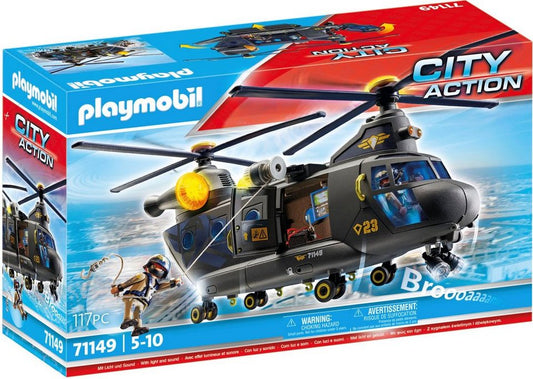 Playmobil® SWAT-Rettungshelikopter (71149), My Action Heroes Konstruktions-Spielset, (117 St), Made in Europe; mit Licht und Sound