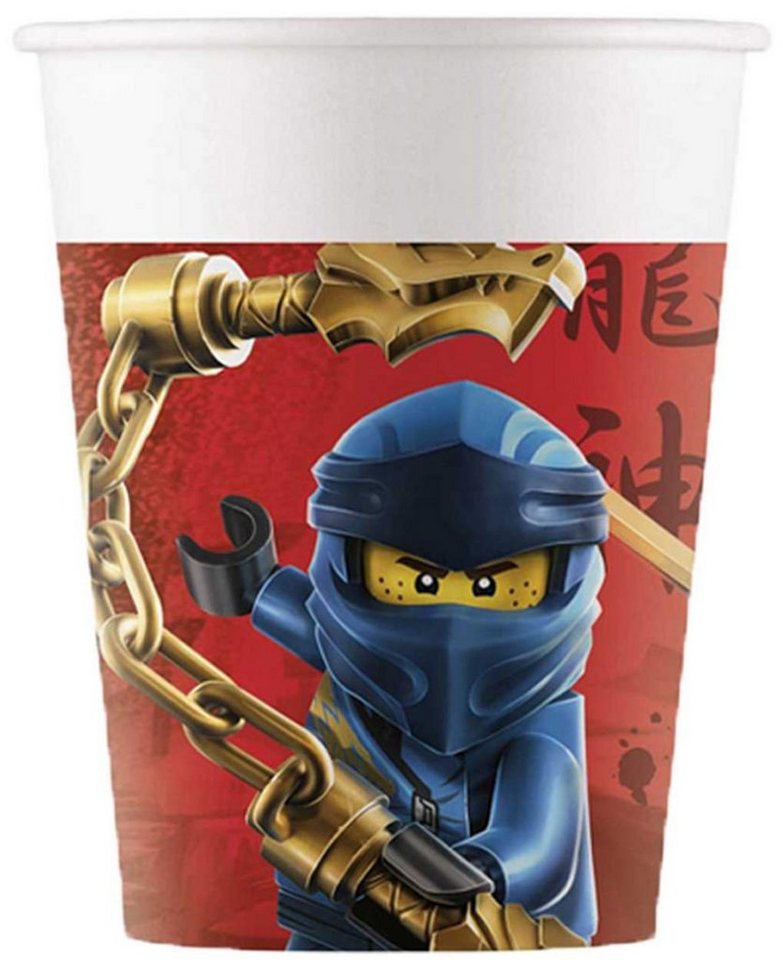 Procos Einweggeschirr-Set 16-tlg Set Kindergeburtstag Party Feier Fete Deko Motto Lego Ninjago (16-tlg), 8 Personen, Pappe