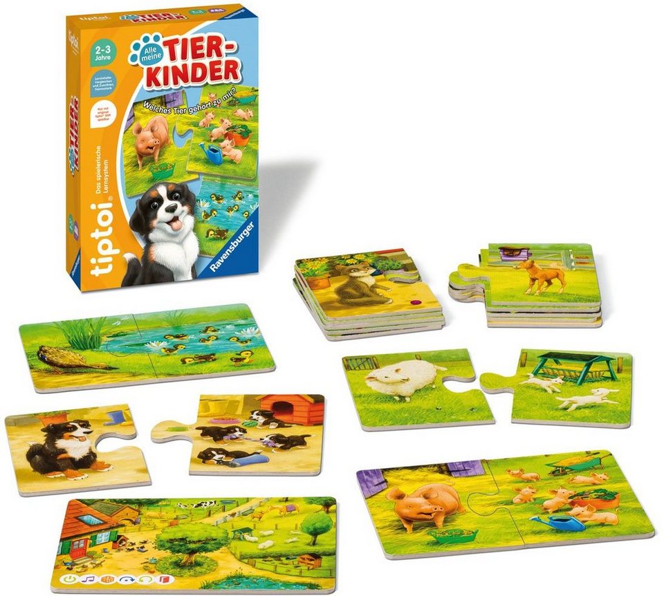Ravensburger Puzzle tiptoi® Alle meine Tierkinder, Puzzleteile, Made in Europe