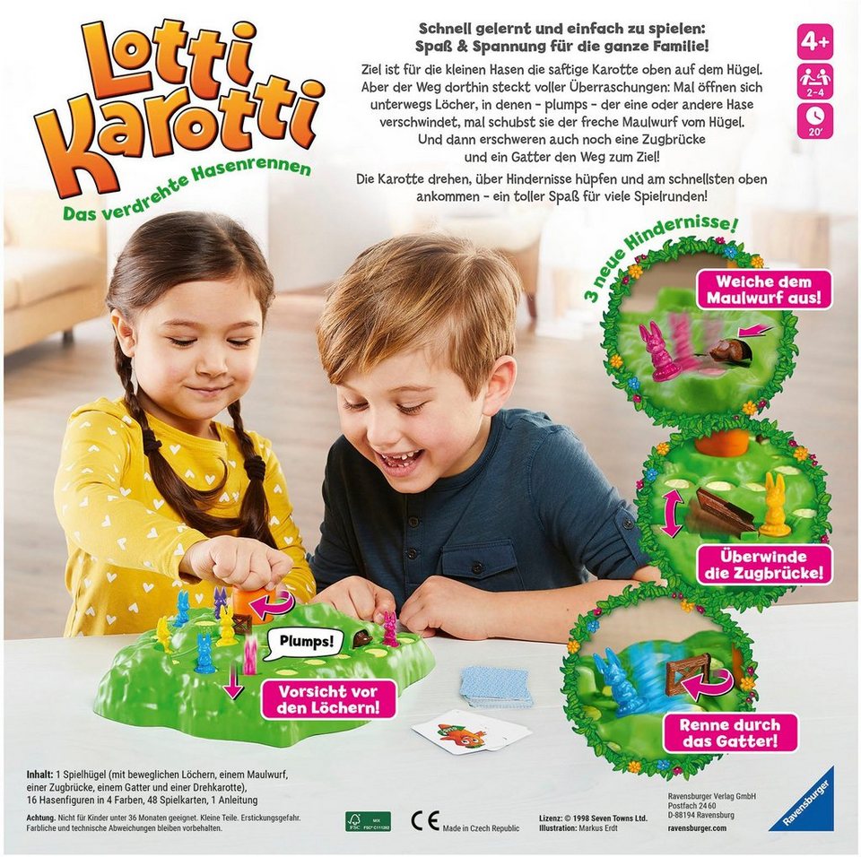 Ravensburger Spiel Lotti Karotti, Kinderspiel, Made in Europe