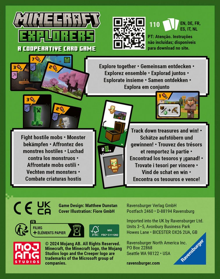 Ravensburger Spiel Minecraft Explorers, Kartenspiel, Made in Europe