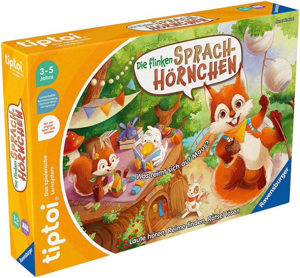 Ravensburger Spiel tiptoi® Die flinken Sprach-Hörnchen, Made in Europe, FSC® - schützt Wald - weltweit