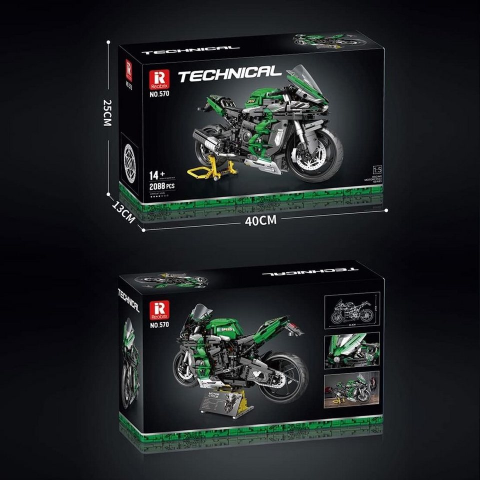 Reobrix Reobrix 570 Kawasaki - Technik Modell Konstruktionsspielsteine, (2088 St)