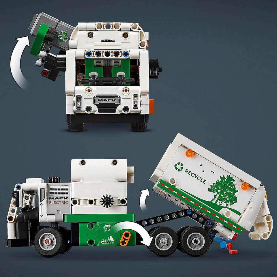 Sarcia.eu LEGO Technic Müllwagen Mack® LR Electric, 503 Elemente 42167 Konstruktionsspielsteine