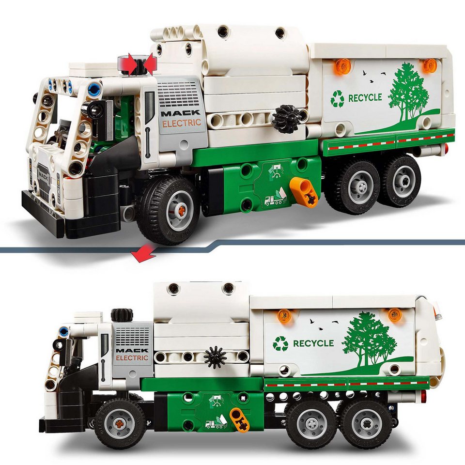 Sarcia.eu LEGO Technic Müllwagen Mack® LR Electric, 503 Elemente 42167 Konstruktionsspielsteine