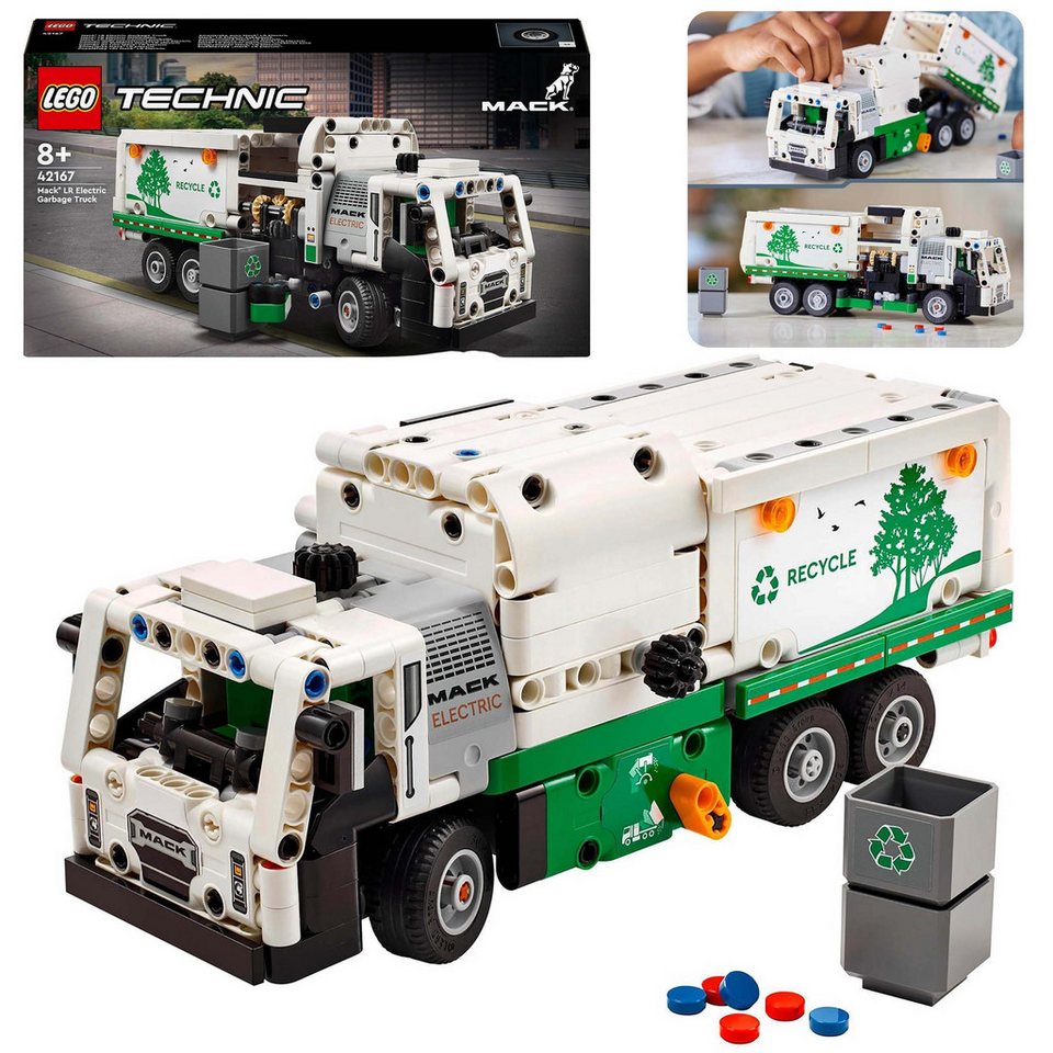 Sarcia.eu LEGO Technic Müllwagen Mack® LR Electric, 503 Elemente 42167 Konstruktionsspielsteine