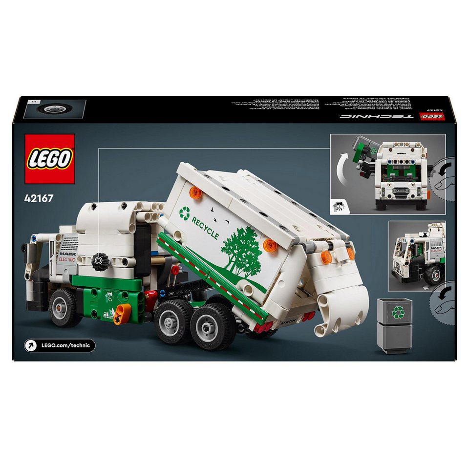 Sarcia.eu LEGO Technic Müllwagen Mack® LR Electric, 503 Elemente 42167 Konstruktionsspielsteine