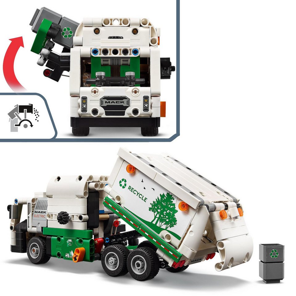 Sarcia.eu LEGO Technic Müllwagen Mack® LR Electric, 503 Elemente 42167 Konstruktionsspielsteine