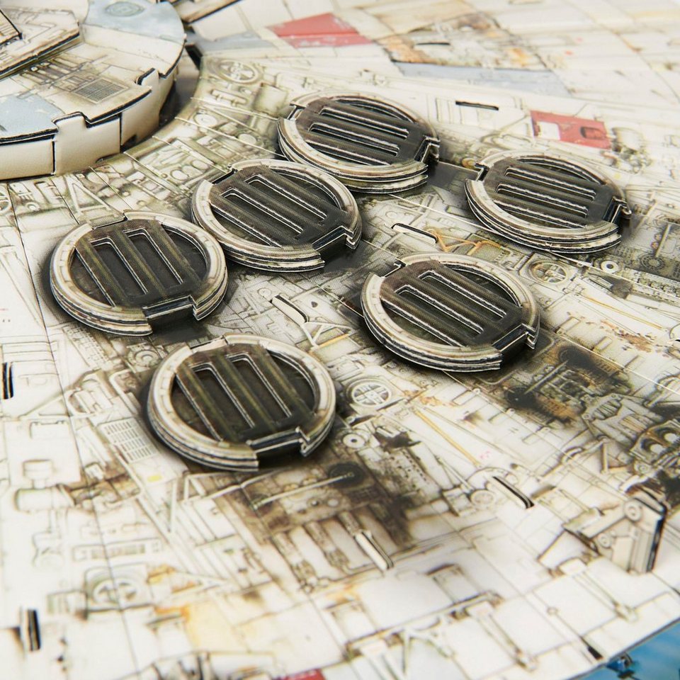 Spin Master 3D-Puzzle 4D Build - Star Wars - Millennium Falcon Raumschiff, 223 Puzzleteile