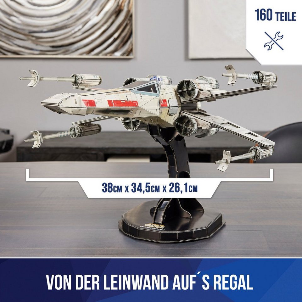 Spin Master 3D-Puzzle 4D Build - Star Wars - X-Wing Raumschiff, 160 Puzzleteile
