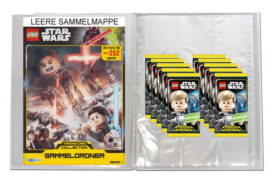 Star Wars Sammelkarte LEGO Star Wars Serie 1 Trading Cards Leere Sammelmappe + 10 Booster DE