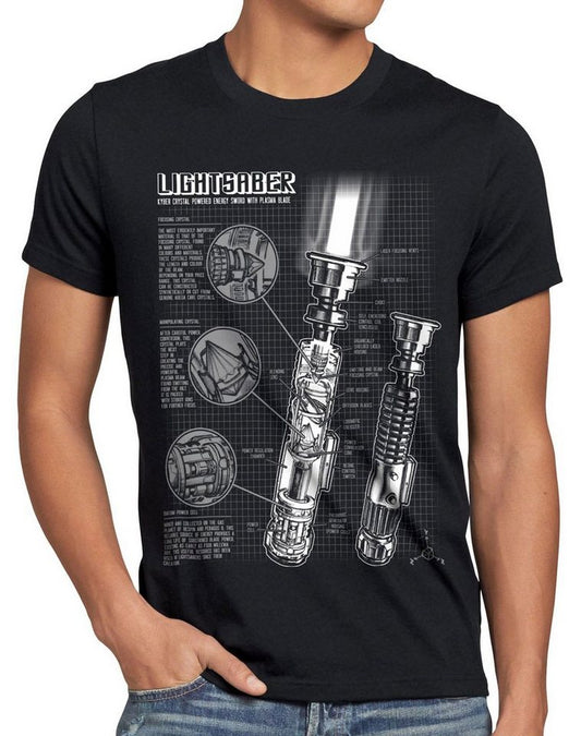 style3 Print-Shirt Herren T-Shirt Laserschwert jedi lichtschwert krieg star solo der sterne wars