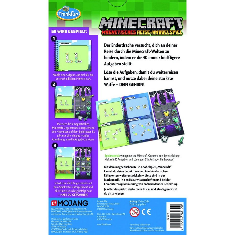 Thinkfun® Spiel THINK FUN Minecraft - Das magnetische Reisespiel