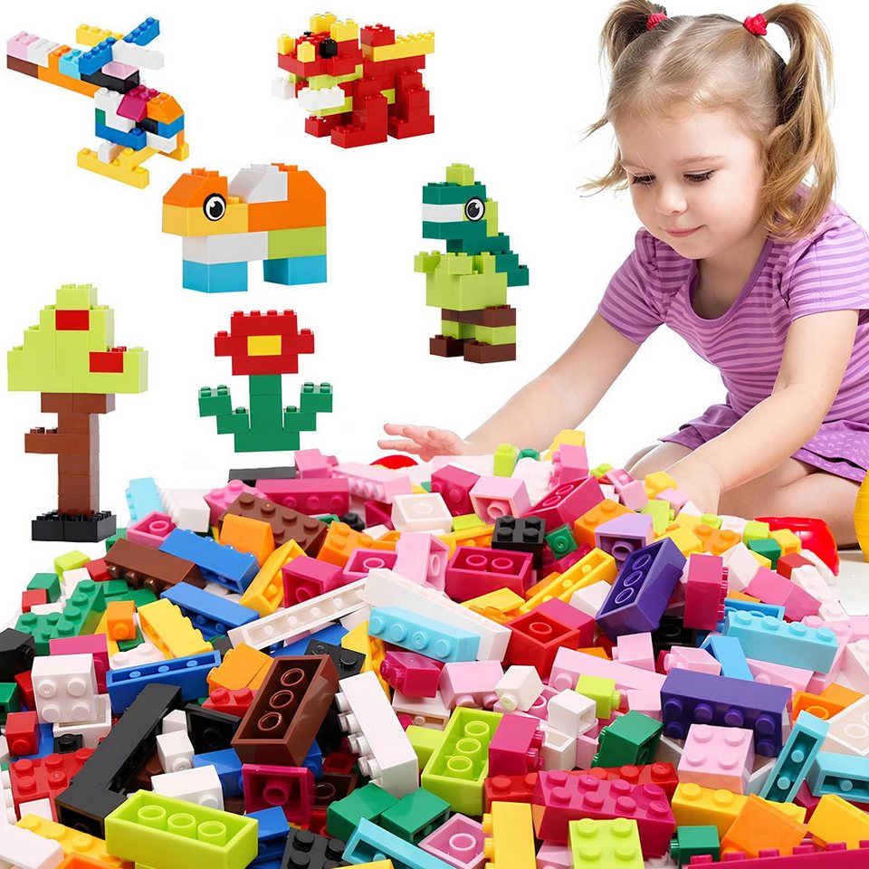 Athlix 1.000 Stück Bausteine Set Klemmbausteine kompatibel mit Lego Spielbausteine, DIY Kreative Bausteine, ABS / CE, CCC, EN71 Zertifiziert