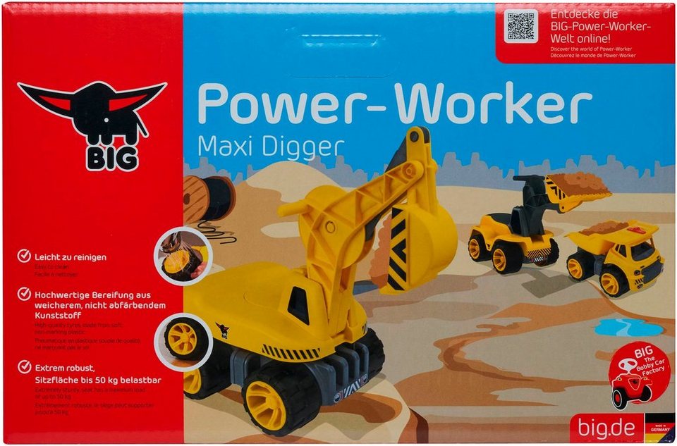 BIG Spielzeug-Bagger BIG Power Worker Maxi Digger, Aufsitz-Bagger, Made in Germany