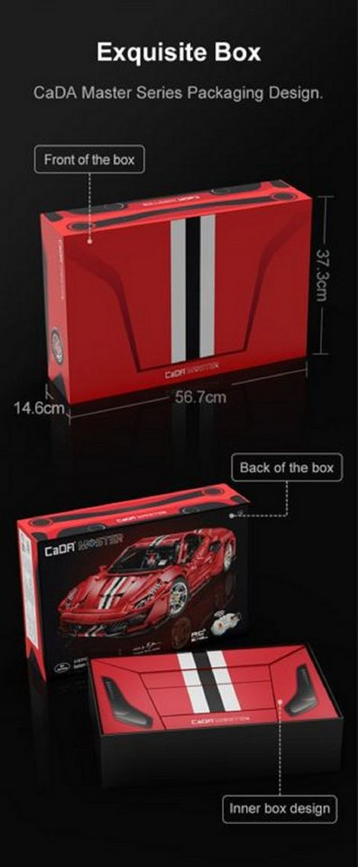 CaDA CaDA Italian RC Super Car Klemmbausteine Master Serie Bausteine Set Spielbausteine